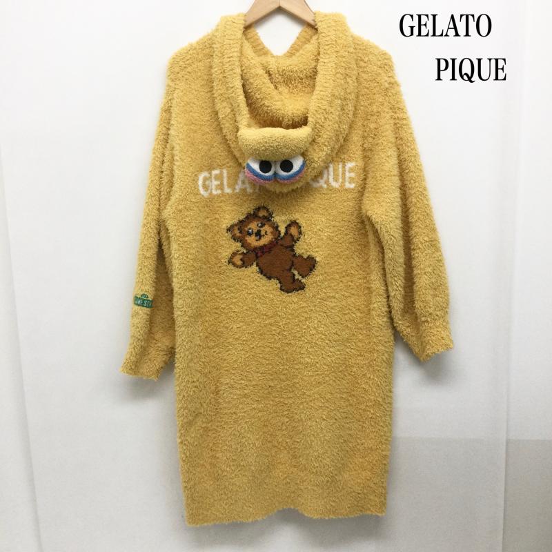 ジェラートピケ gelato pique ワンピース ロングスカート gelato pique ジェラートピケ セサミストリートコラボ ビッグバード ワンピース FREE キャラクター 黄 / イエロー / yellow レディース USED 古着 中古 50159893