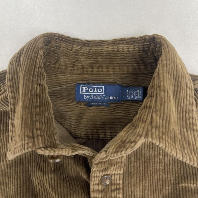 ポロバイラルフローレン Polo by RALPH LAUREN ジャケット、上着 ジャケット、ブレザー LONG-SLEEVED SHIRTS コーデュロイ シャツ ジャケット 現行 QR L 茶 / ブラウン / brown メンズ USED 古着 中古 50159898