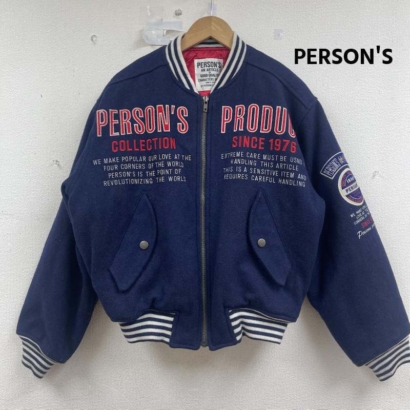 パーソンズ PERSON S ジャケット、上着 ジャンパー、ブルゾン 袖ワッペン ロゴ刺繍 メルトンウール スタジャン pja-11018 紺 / ネイビー / navy メンズ USED 古着 中古 50159906