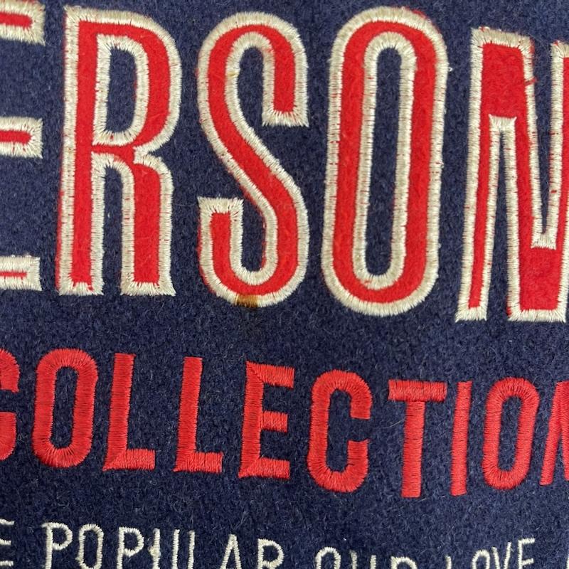 パーソンズ PERSON S ジャケット、上着 ジャンパー、ブルゾン 袖ワッペン ロゴ刺繍 メルトンウール スタジャン pja-11018 紺 / ネイビー / navy メンズ USED 古着 中古 50159906