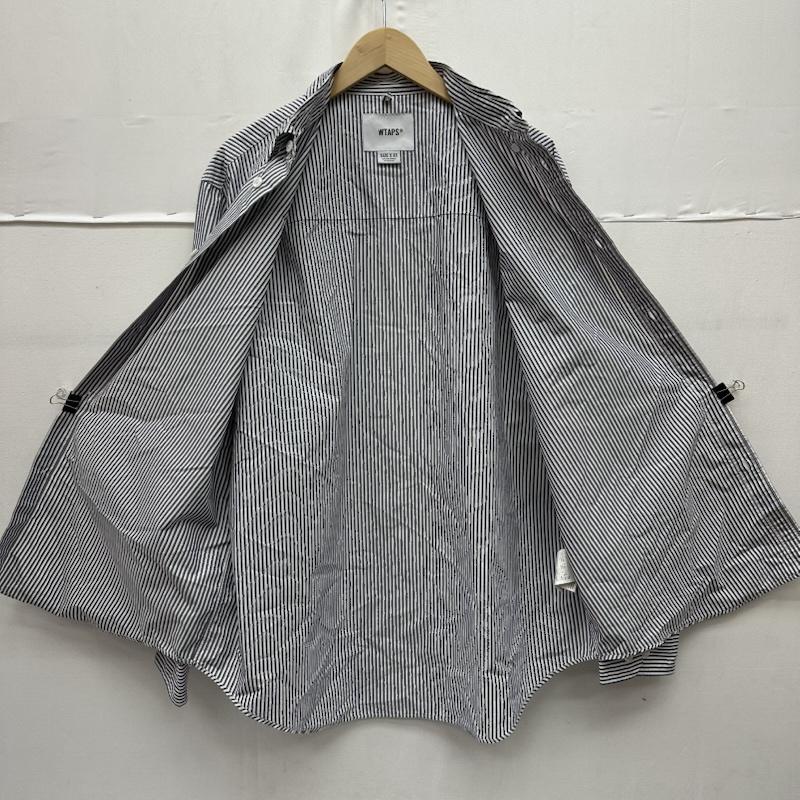 ダブルタップス WTAPS シャツ、ブラウス 長袖 COOLMAX Stripe B.D Shirts ストライプ シャツ 231GWDT-SHM03 3 白 / ホワイト / white X 灰 / グレー / gray メンズ USED 古着 中古 50159937