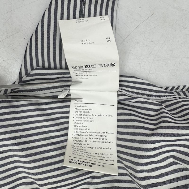 ダブルタップス WTAPS シャツ、ブラウス 長袖 COOLMAX Stripe B.D Shirts ストライプ シャツ 231GWDT-SHM03 3 白 / ホワイト / white X 灰 / グレー / gray メンズ USED 古着 中古 50159937