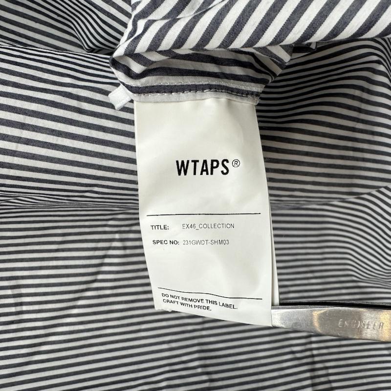 ダブルタップス WTAPS シャツ、ブラウス 長袖 COOLMAX Stripe B.D Shirts ストライプ シャツ 231GWDT-SHM03 3 白 / ホワイト / white X 灰 / グレー / gray メンズ USED 古着 中古 50159937