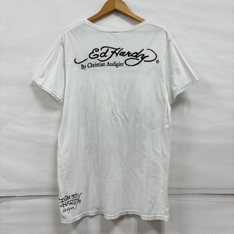 エドハーディー Ed Hardy Tシャツ 半袖 グラフィック プリント 半袖 Tシャツ ロゴ Y2K タトゥー スカル - プリント 白 / ホワイト / white X マルチカラー / マルチカラー / multicolor メンズ USED 古着 中古 50159963