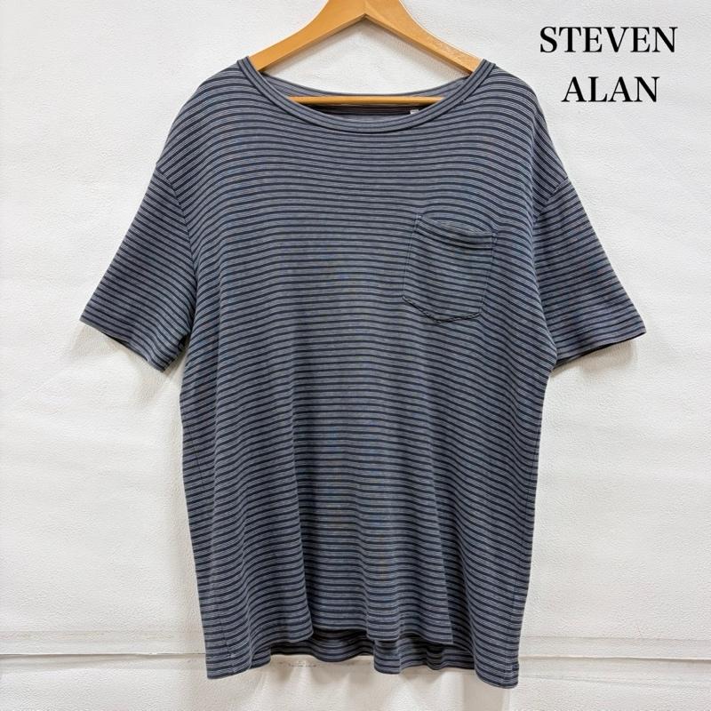 スティーブンアラン Steven Alan Tシャツ 半袖 ボーダー 半袖 ポケット Tシャツ ユナイテッドアローズ L ボーダー柄 紺 / ネイビー / navy X 白 / ホワイト / white メンズ USED 古着 中古 50159969