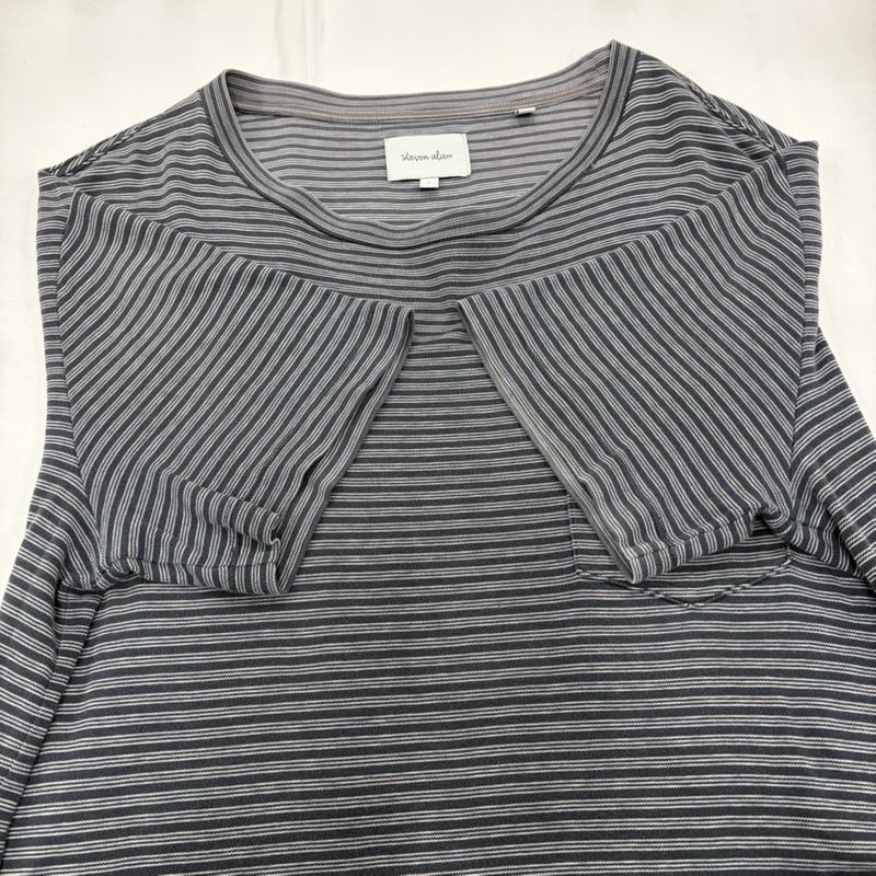 スティーブンアラン Steven Alan Tシャツ 半袖 ボーダー 半袖 ポケット Tシャツ ユナイテッドアローズ L ボーダー柄 紺 / ネイビー / navy X 白 / ホワイト / white メンズ USED 古着 中古 50159969