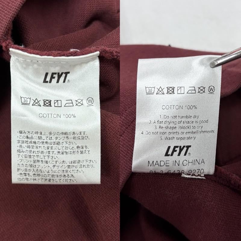 ラファイエット Lafayette Tシャツ 半袖 LFYT blazzworks コラボ VINTAGE FOOTBALL TEE ラガー ナンバリング ロゴ プリント 半袖 Tシャツ ヴィンテージ加工 L ロゴ、文字 X プリント えんじ / ワインレッド / dark red X 白 / ホワイト / white メンズ USED 古着 中古 50159981