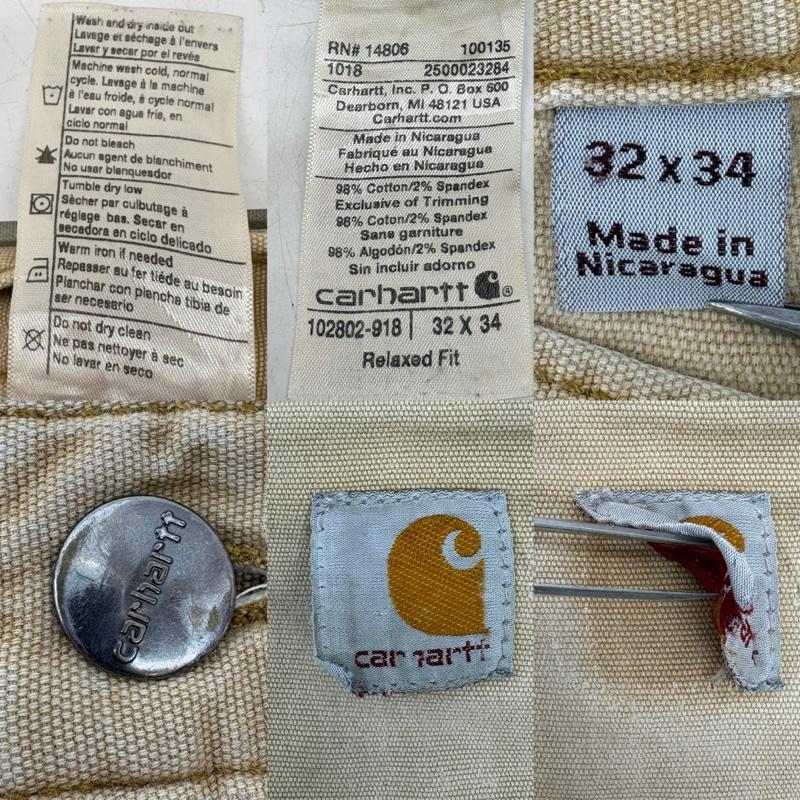カーハート Carhartt パンツ ワークパンツ、ペインターパンツ コットン ペインター パンツ 102802-918 32インチ ベージュ / ベージュ / beige メンズ USED 古着 中古 50159983