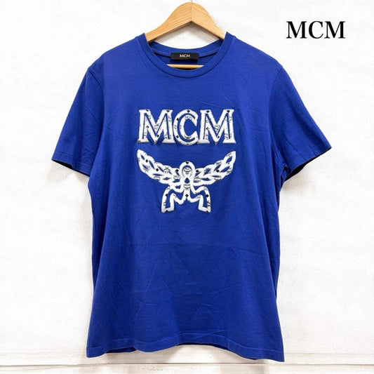 エムシーエム MCM Tシャツ 半袖 半袖 クルーネック ロゴ プリント Tシャツ L ロゴ、文字 X プリント 青 / ブルー / blue X 白 / ホワイト / white メンズ USED 古着 中古 50159984