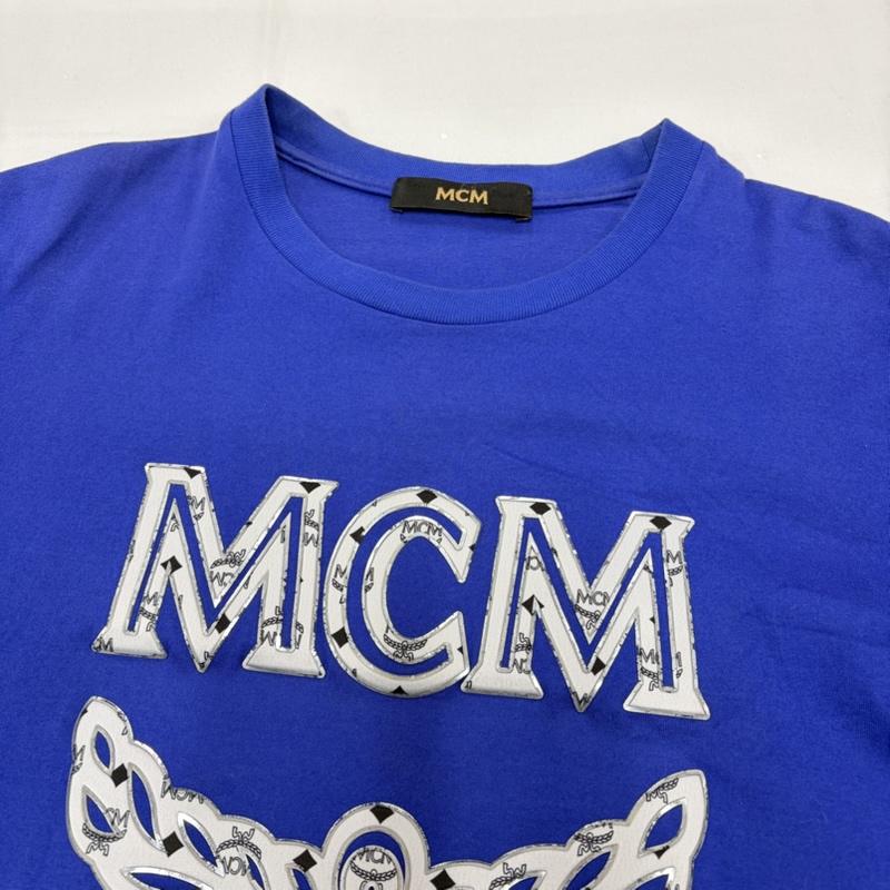 エムシーエム MCM Tシャツ 半袖 半袖 クルーネック ロゴ プリント Tシャツ L ロゴ、文字 X プリント 青 / ブルー / blue X 白 / ホワイト / white メンズ USED 古着 中古 50159984