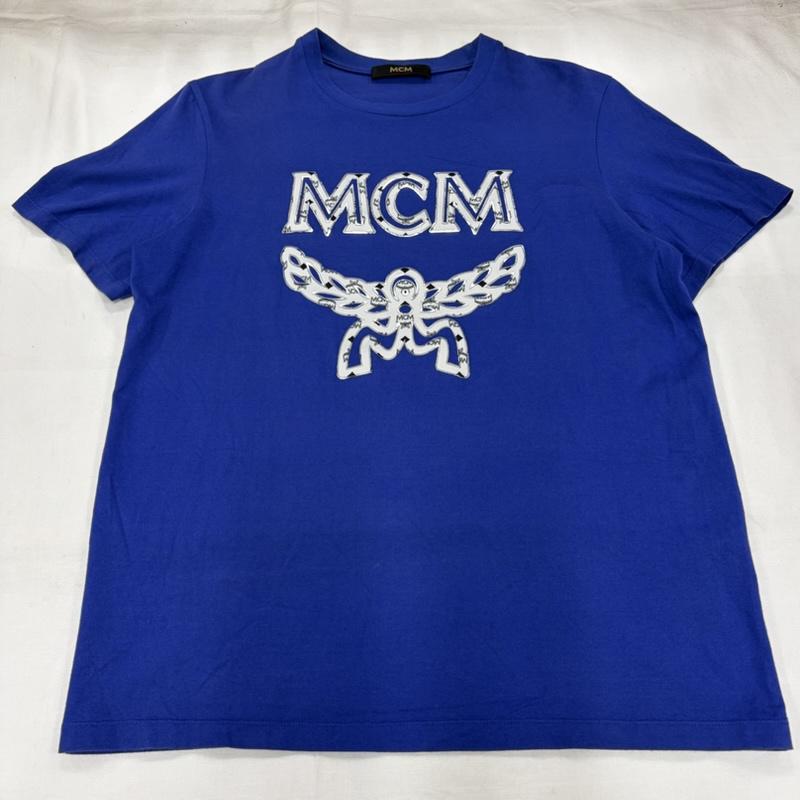エムシーエム MCM Tシャツ 半袖 半袖 クルーネック ロゴ プリント Tシャツ L ロゴ、文字 X プリント 青 / ブルー / blue X 白 / ホワイト / white メンズ USED 古着 中古 50159984