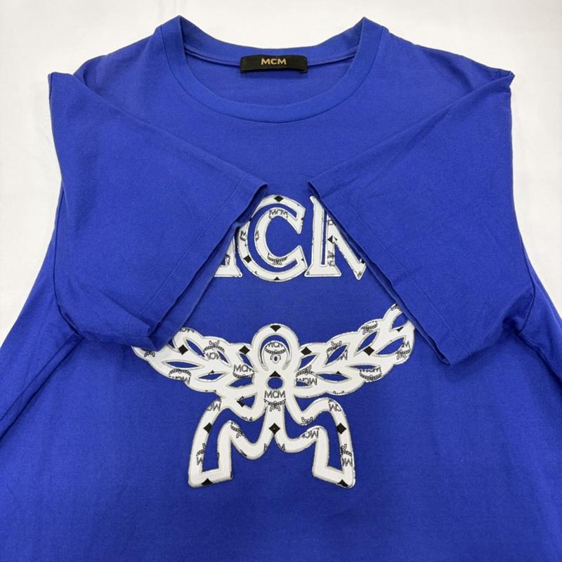 エムシーエム MCM Tシャツ 半袖 半袖 クルーネック ロゴ プリント Tシャツ L ロゴ、文字 X プリント 青 / ブルー / blue X 白 / ホワイト / white メンズ USED 古着 中古 50159984
