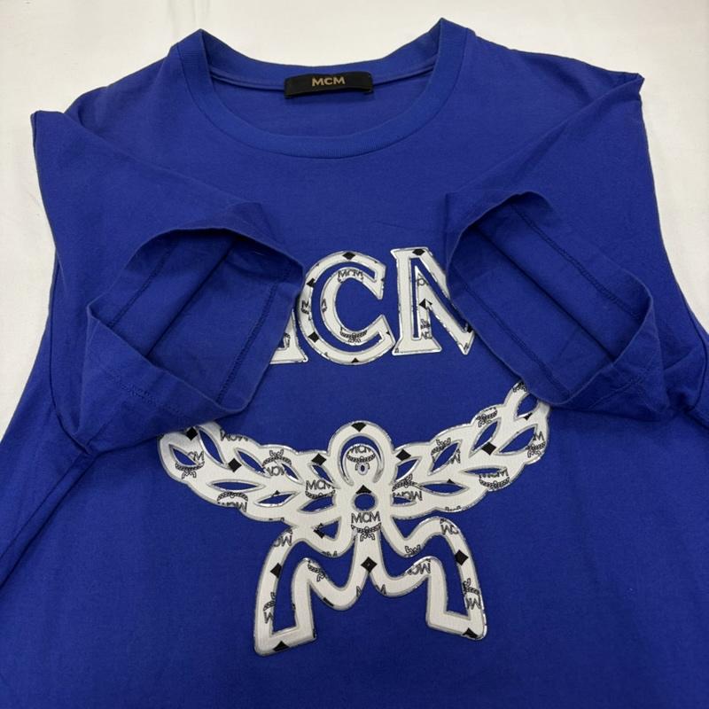 エムシーエム MCM Tシャツ 半袖 半袖 クルーネック ロゴ プリント Tシャツ L ロゴ、文字 X プリント 青 / ブルー / blue X 白 / ホワイト / white メンズ USED 古着 中古 50159984