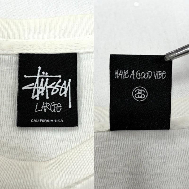 ステューシー STUSSY Tシャツ 半袖 スカル ボタニカル フラワー プリント 半袖 Tシャツ クルーネック L ロゴ、文字 X プリント 白 / ホワイト / white X マルチカラー / マルチカラー / multicolor メンズ USED 古着 中古 50159989
