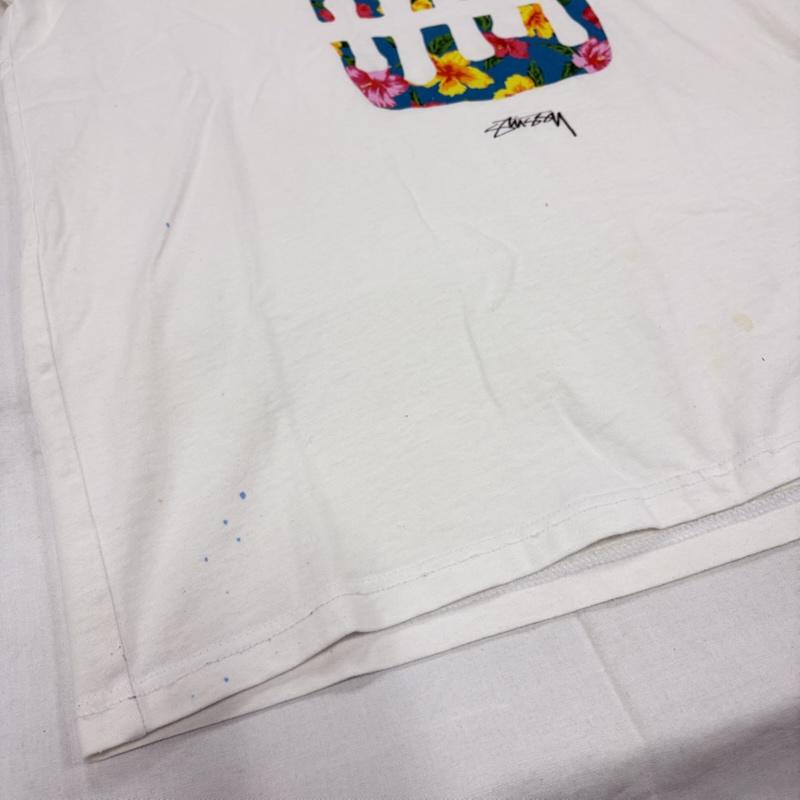 ステューシー STUSSY Tシャツ 半袖 スカル ボタニカル フラワー プリント 半袖 Tシャツ クルーネック L ロゴ、文字 X プリント 白 / ホワイト / white X マルチカラー / マルチカラー / multicolor メンズ USED 古着 中古 50159989