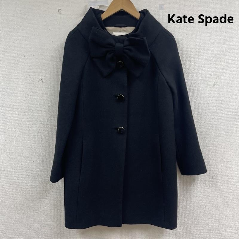 ケイトスペード Kate Spade コート コート一般 ビッグリボン 裏地 ドット柄 ウール コート アウター 2 黒 / ブラック / black レディース USED 古着 中古 50159991
