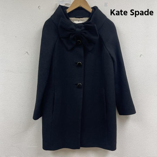 ケイトスペード Kate Spade コート コート一般 ビッグリボン 裏地 ドット柄 ウール コート アウター 2 黒 / ブラック / black レディース USED 古着 中古 50159991