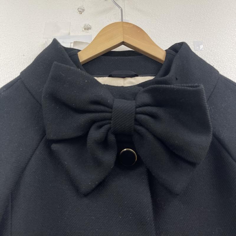 ケイトスペード Kate Spade コート コート一般 ビッグリボン 裏地 ドット柄 ウール コート アウター 2 黒 / ブラック / black レディース USED 古着 中古 50159991