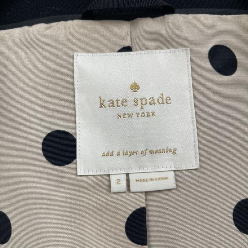 ケイトスペード Kate Spade コート コート一般 ビッグリボン 裏地 ドット柄 ウール コート アウター 2 黒 / ブラック / black レディース USED 古着 中古 50159991