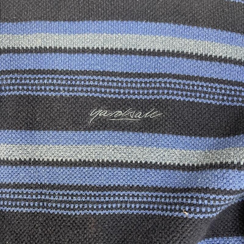 古着 USED ニット、セーター 長袖 YARDSALE Mirage Knit コットン ボーダー柄 ニット セーター XL 青 / ブルー / blue メンズ USED 古着 中古 50160003