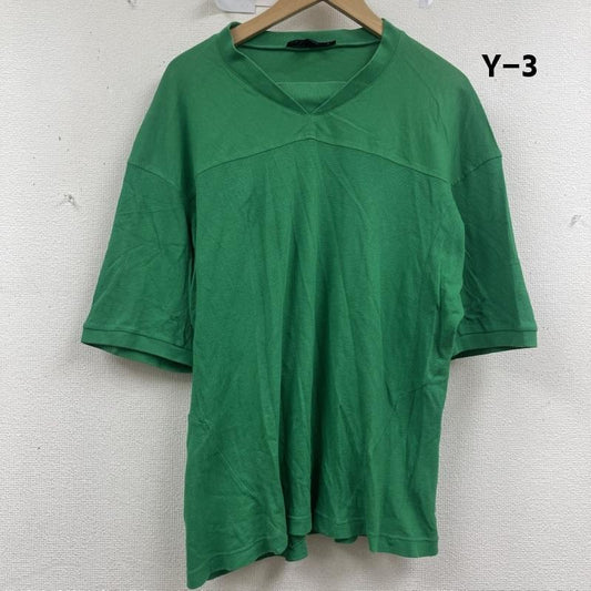 ワイスリー Y-3 Tシャツ 半袖 Vネック フットボール 切り替えし Tシャツ カットソー XS 緑 / グリーン / green メンズ USED 古着 中古 50160008