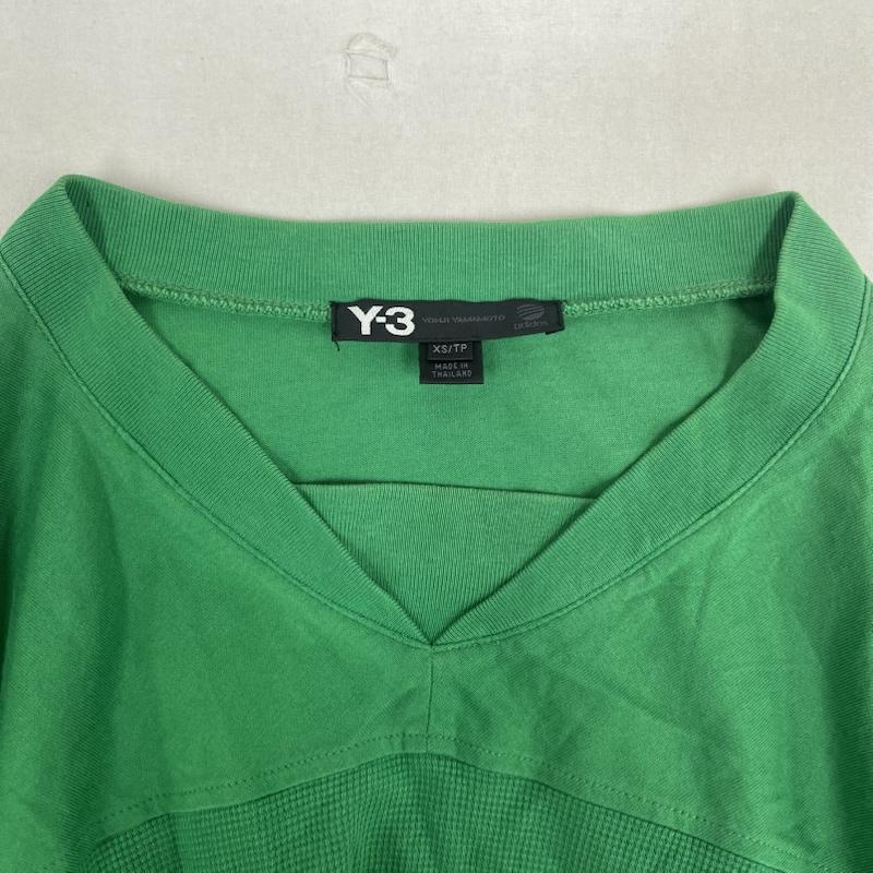 ワイスリー Y-3 Tシャツ 半袖 Vネック フットボール 切り替えし Tシャツ カットソー XS 緑 / グリーン / green メンズ USED 古着 中古 50160008