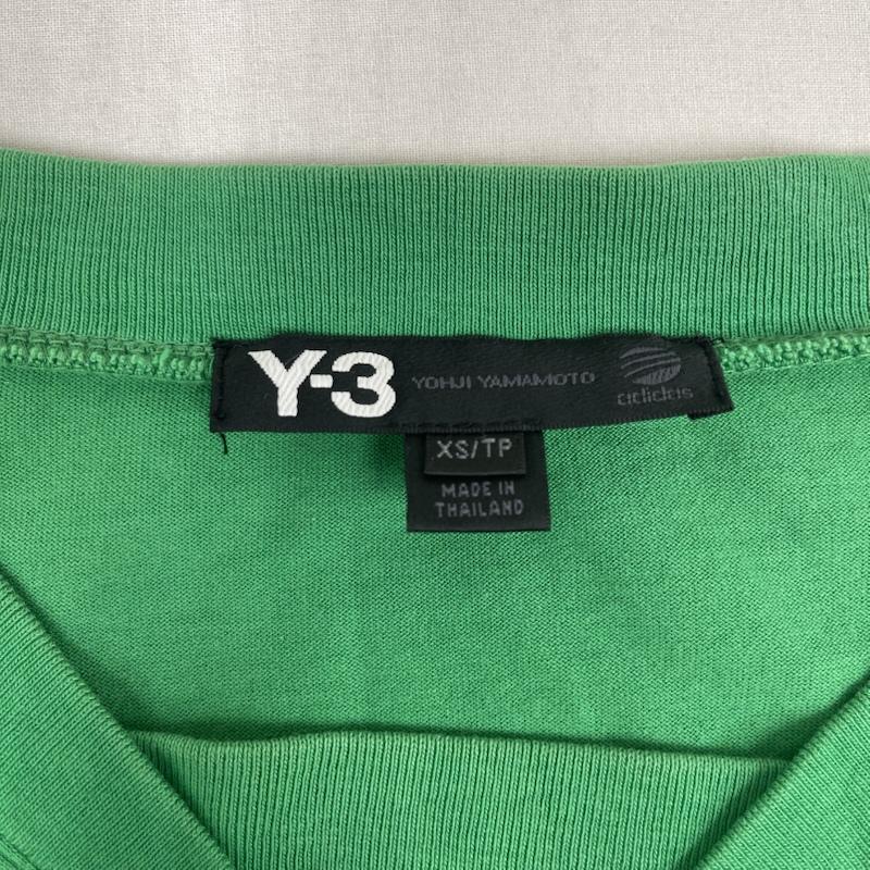 ワイスリー Y-3 Tシャツ 半袖 Vネック フットボール 切り替えし Tシャツ カットソー XS 緑 / グリーン / green メンズ USED 古着 中古 50160008