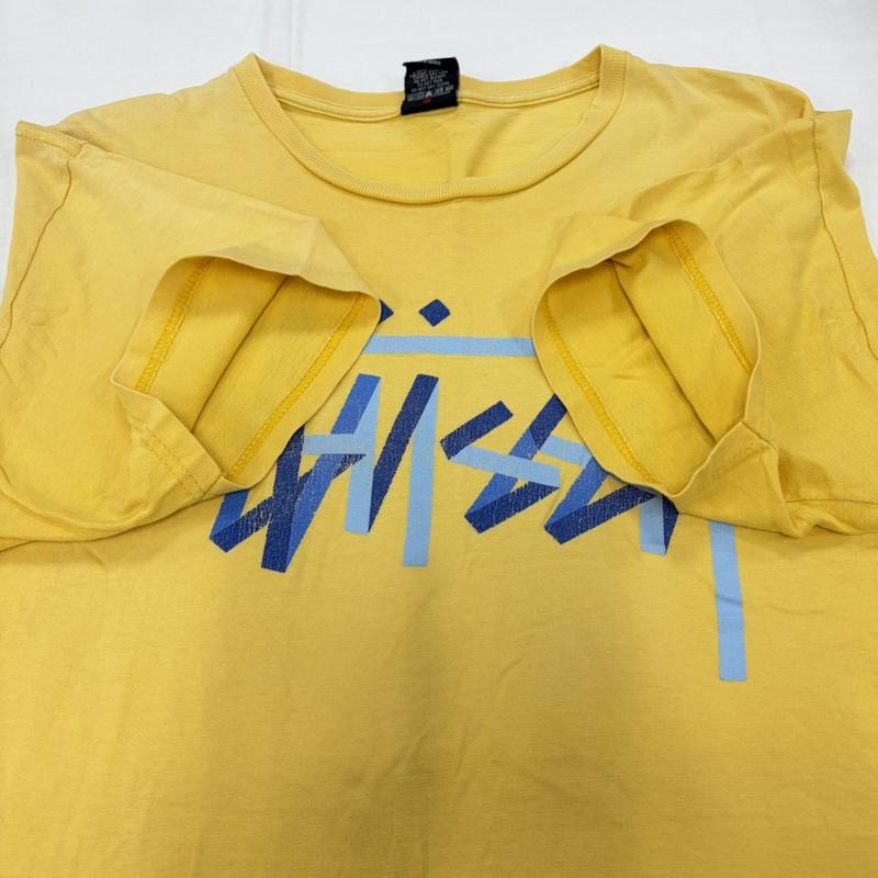 ステューシー STUSSY Tシャツ 半袖 OLD オールド 半袖 ロゴ プリント Tシャツ メキシコ製 L ロゴ、文字 X プリント 黄 / イエロー / yellow X 青 / ブルー / blue メンズ USED 古着 中古 50160012