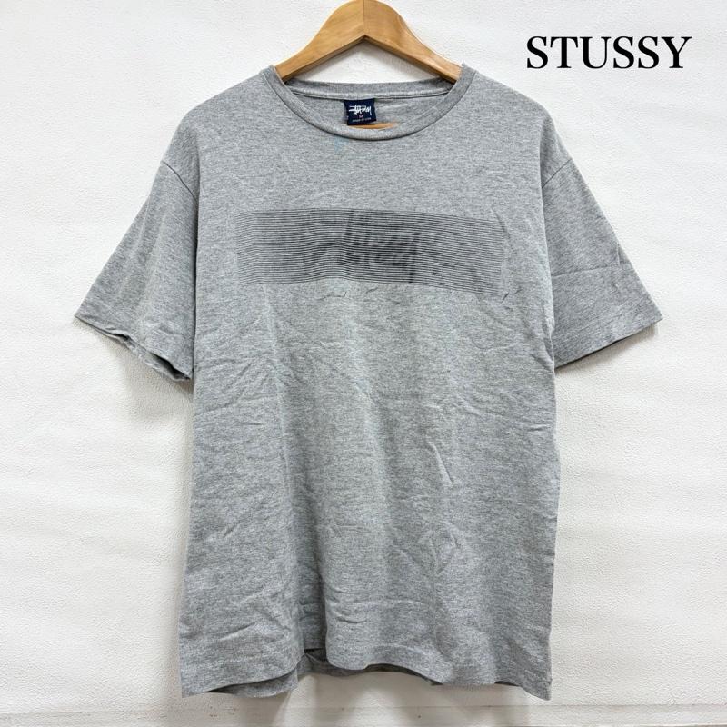 ステューシー STUSSY Tシャツ 半袖 90s OLD オールド ロゴ 両面 プリント 半袖 TシャツUSA製 紺タグ M ロゴ、文字 X プリント 灰 / グレー / gray メンズ USED 古着 中古 50160016