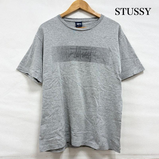 ステューシー STUSSY Tシャツ 半袖 90s OLD オールド ロゴ 両面 プリント 半袖 TシャツUSA製 紺タグ M ロゴ、文字 X プリント 灰 / グレー / gray メンズ USED 古着 中古 50160016