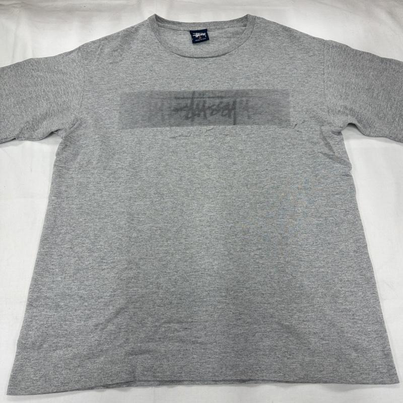 ステューシー STUSSY Tシャツ 半袖 90s OLD オールド ロゴ 両面 プリント 半袖 TシャツUSA製 紺タグ M ロゴ、文字 X プリント 灰 / グレー / gray メンズ USED 古着 中古 50160016