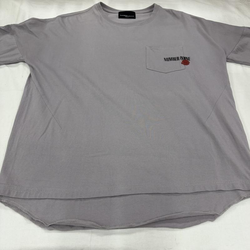 ナンバーナイン NUMBER (N)INE Tシャツ 半袖 半袖 オーバーサイズ ビックシルエット 両面 プリント ロゴ ポケット Tシャツ フリークスストア 別注 S ロゴ、文字 X プリント 灰 / グレー / gray X 紫 / パープル / purple X 黒 / ブラック / black メンズ USED 古着 中古 50160020