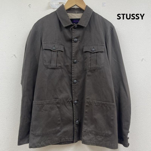 ステューシー STUSSY ジャケット、上着 ジャケット、ブレザー 紫タグ 裏地 ドット柄 シャツ ジャケット カバーオール S ダークブラウン / ダークブラウン / メンズ USED 古着 中古 50160029