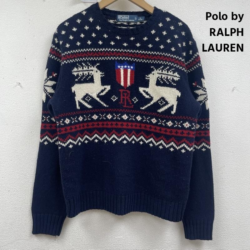 ポロバイラルフローレン Polo by RALPH LAUREN ニット、セーター 長袖 厚手 ニット トナカイ ノルディック セーター 0187209gh M 紺 / ネイビー / navy メンズ USED 古着 中古 50160031