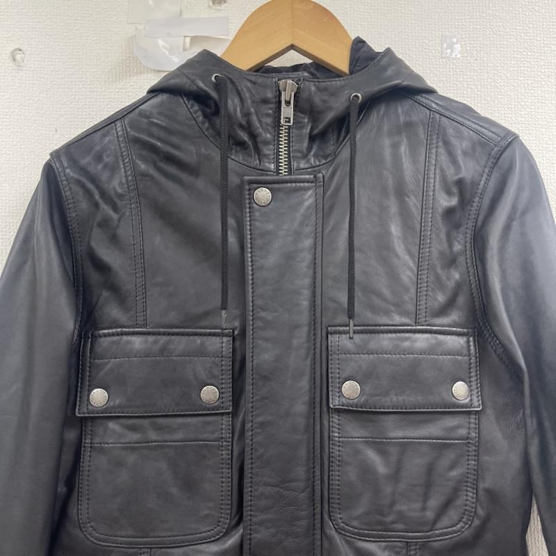 プリティーグリーン Pretty Green ジャケット、上着 レザージャケット 17aw Corper Leather Jacket フード ジャケット 2 黒 / ブラック / black メンズ USED 古着 中古 50160033