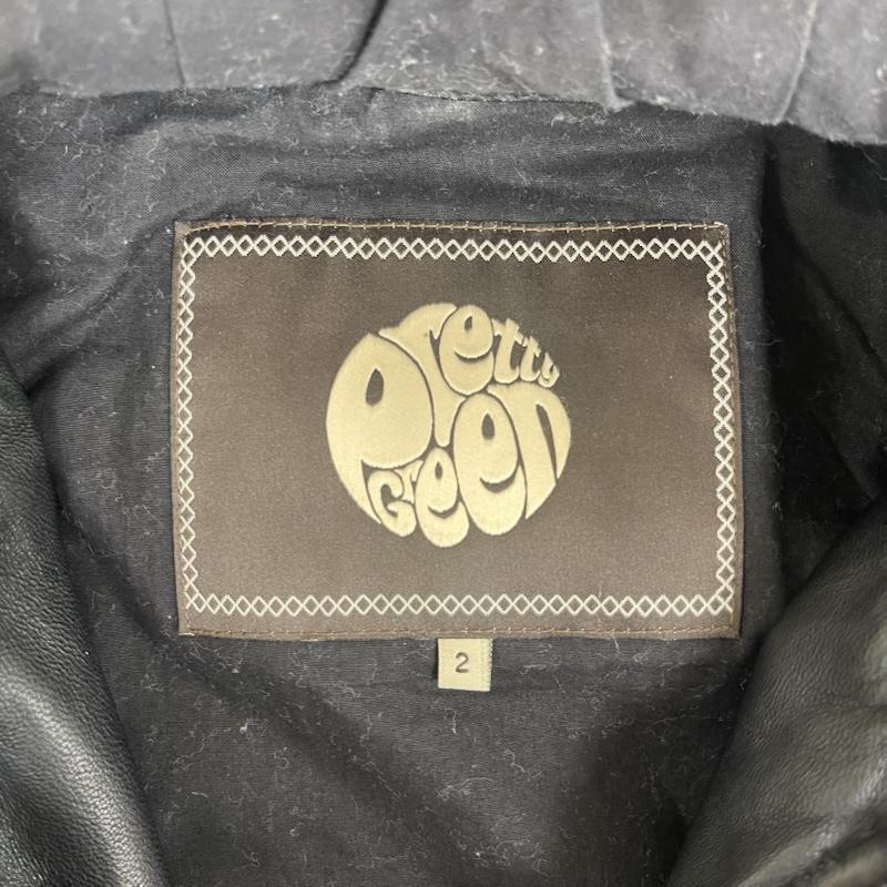 プリティーグリーン Pretty Green ジャケット、上着 レザージャケット 17aw Corper Leather Jacket フード ジャケット 2 黒 / ブラック / black メンズ USED 古着 中古 50160033