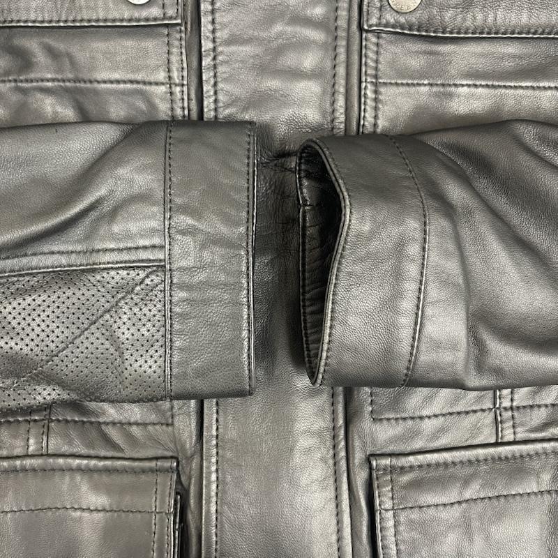 プリティーグリーン Pretty Green ジャケット、上着 レザージャケット 17aw Corper Leather Jacket フード ジャケット 2 黒 / ブラック / black メンズ USED 古着 中古 50160033