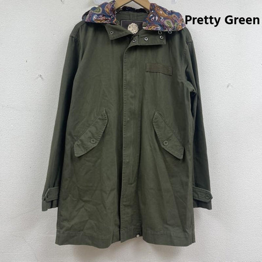 プリティーグリーン Pretty Green コート コート一般 裏地 ペイズリー柄 フェスティバル パーカー ジャケット XS カーキ / カーキ / khaki メンズ USED 古着 中古 50160034