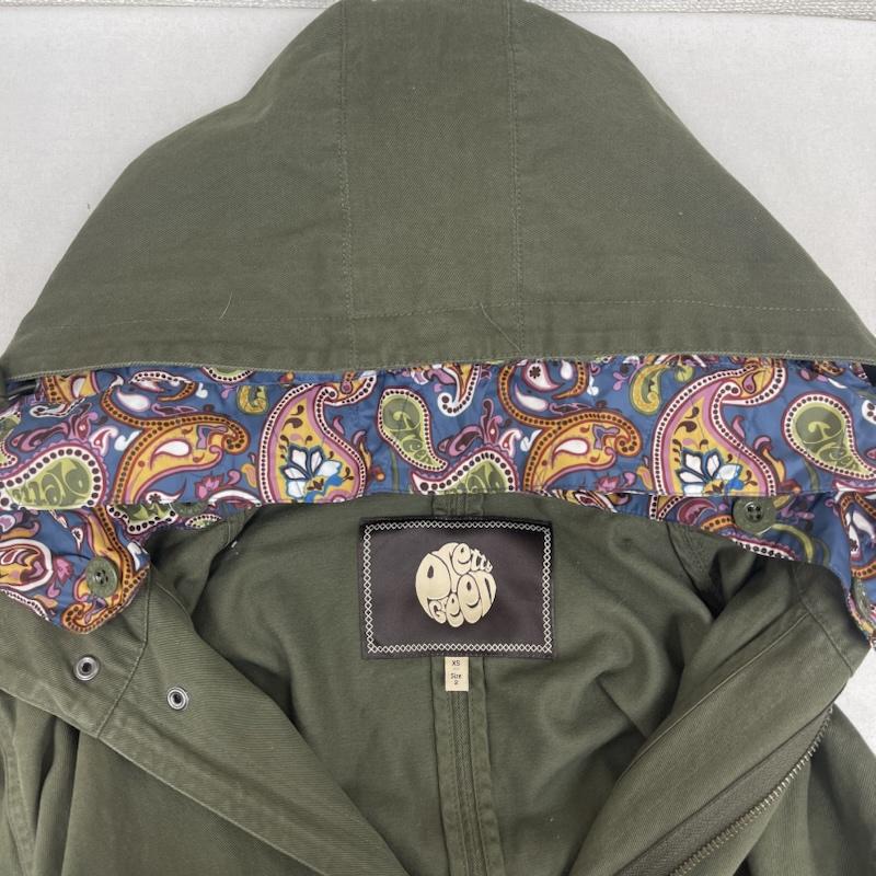 プリティーグリーン Pretty Green コート コート一般 裏地 ペイズリー柄 フェスティバル パーカー ジャケット XS カーキ / カーキ / khaki メンズ USED 古着 中古 50160034