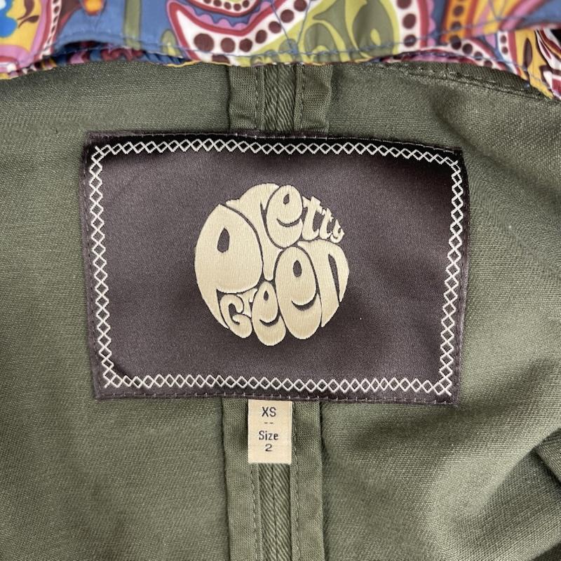 プリティーグリーン Pretty Green コート コート一般 裏地 ペイズリー柄 フェスティバル パーカー ジャケット XS カーキ / カーキ / khaki メンズ USED 古着 中古 50160034