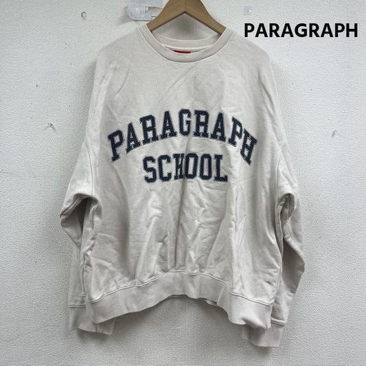 パラグラフ PARAGRAPH トレーナー 長袖 ロゴ刺繍 プルオーバー スウェット トレーナー 1191084 FREE オフホワイト / オフホワイト / メンズ USED 古着 中古 50160040