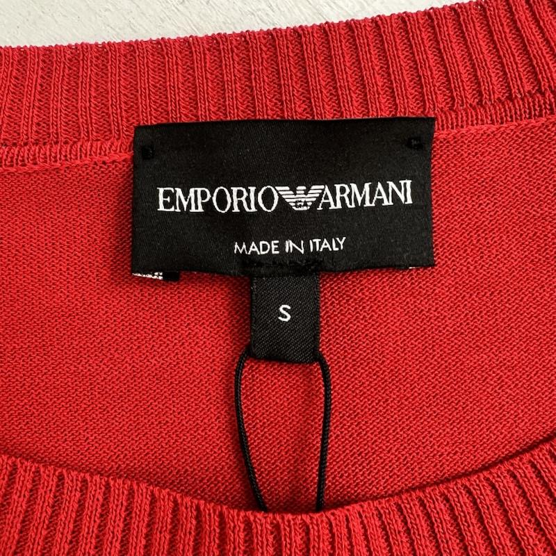 エンポリオアルマーニ EMPORIO ARMANI ニット、セーター 半袖 半袖 コットン ニット S 赤 / レッド / red メンズ USED 古着 中古 50160047