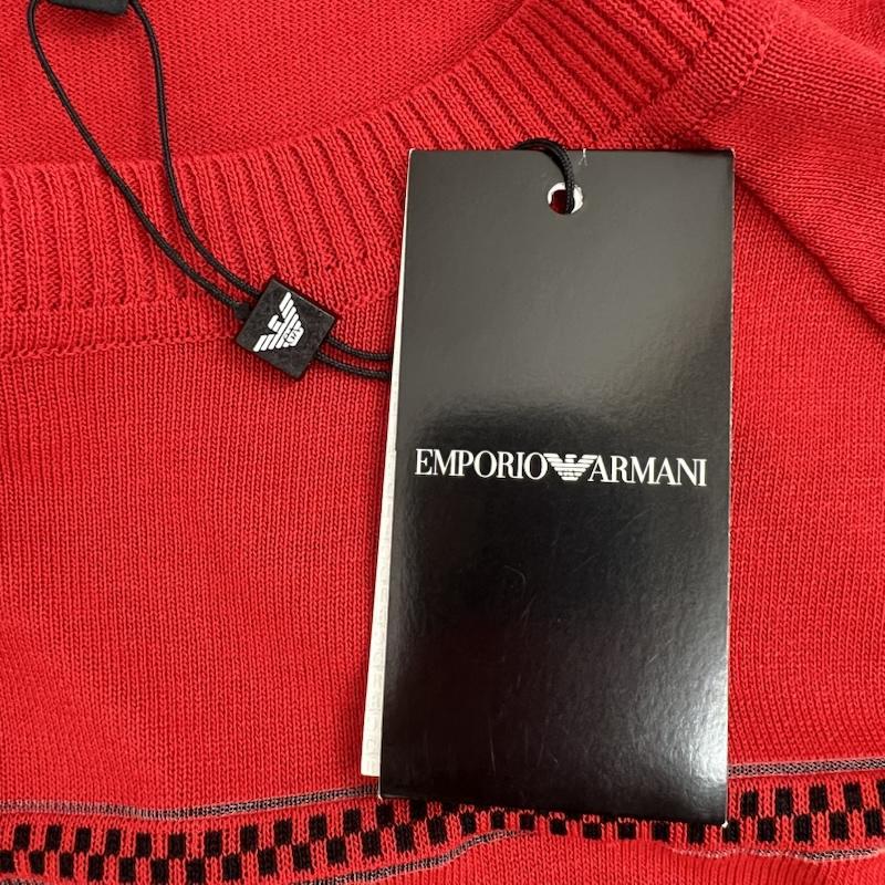 エンポリオアルマーニ EMPORIO ARMANI ニット、セーター 半袖 半袖 コットン ニット S 赤 / レッド / red メンズ USED 古着 中古 50160047