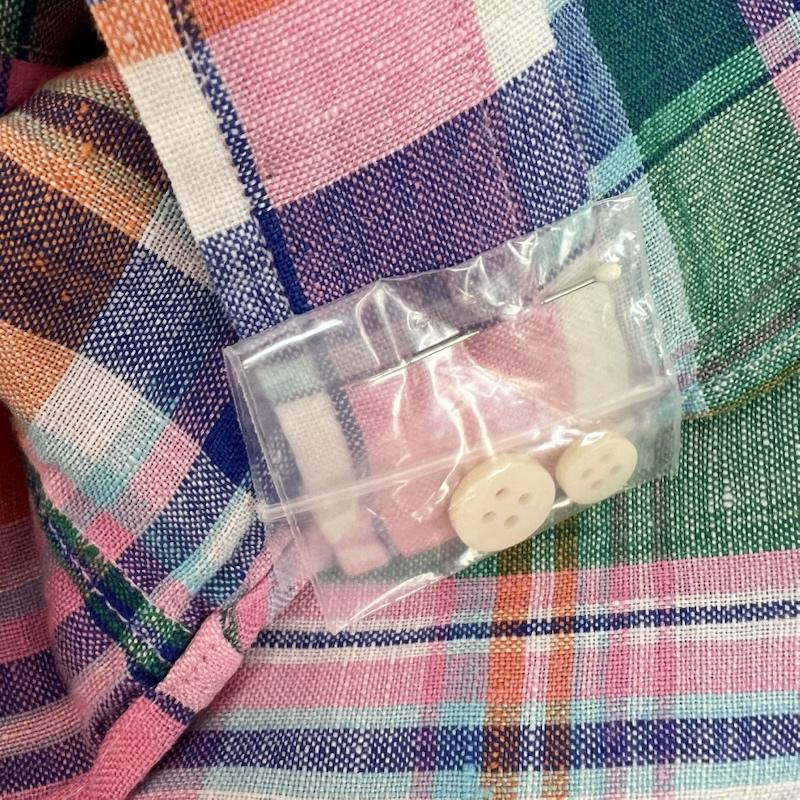 ラルフローレン RALPHLAUREN シャツ、ブラウス 半袖 リネン 100% 半袖 マドラスチェック シャツ S 桃 / ピンク / pink X 青 / ブルー / blue X 橙 / オレンジ / orange X 緑 / グリーン / green メンズ USED 古着 中古 50160048