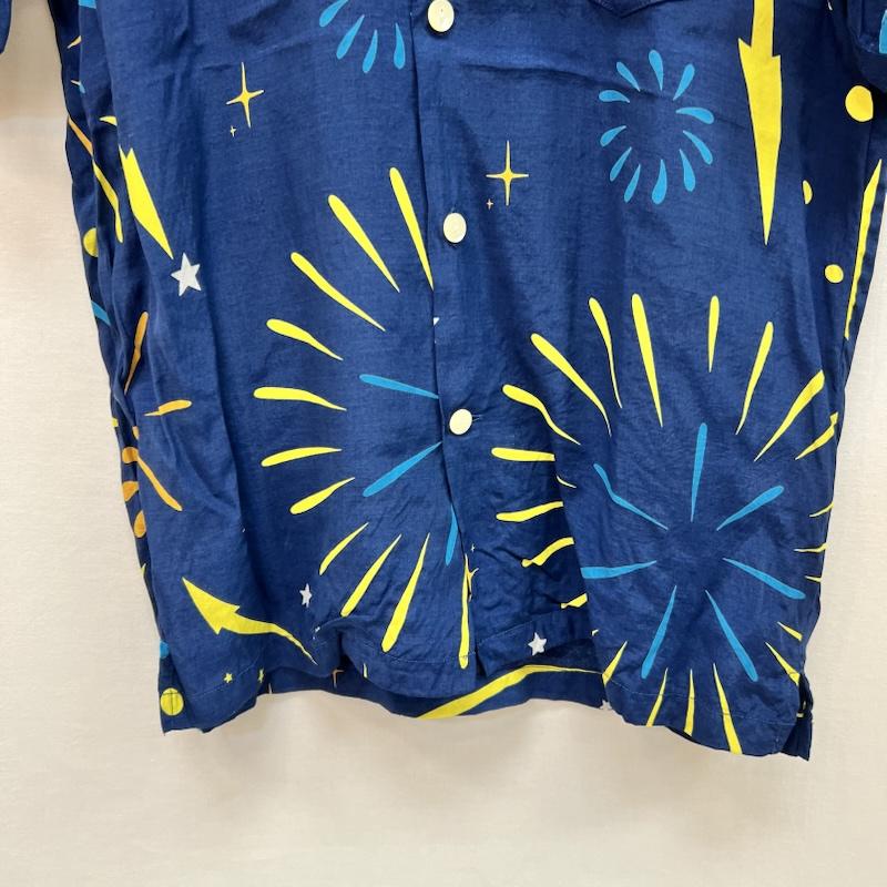 古着 USED シャツ、ブラウス 半袖 Aloha Blossom アロハブロッサム 花火 アロハシャツ 36 紺 / ネイビー / navy メンズ USED 古着 中古 50160056