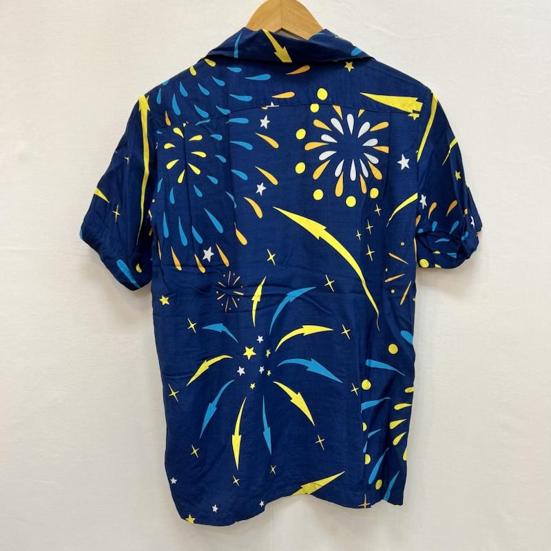 古着 USED シャツ、ブラウス 半袖 Aloha Blossom アロハブロッサム 花火 アロハシャツ 36 紺 / ネイビー / navy メンズ USED 古着 中古 50160056