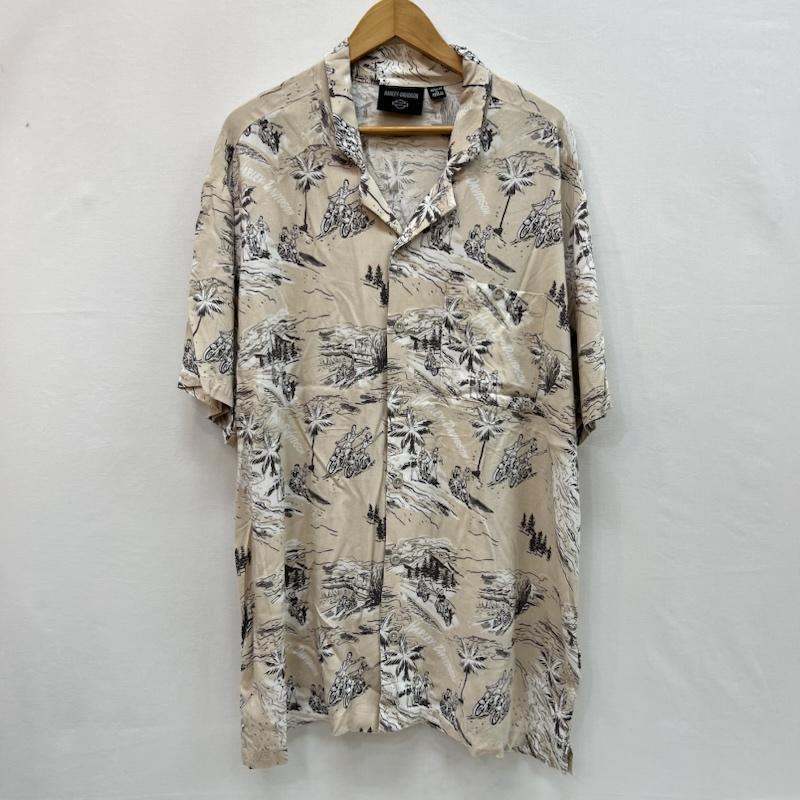 ハーレーダビッドソン Harley-Davidson シャツ、ブラウス 半袖 レーヨン アロハシャツ XL ベージュ / ベージュ / beige メンズ USED 古着 中古 50160058