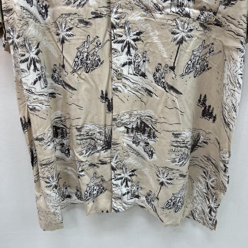 ハーレーダビッドソン Harley-Davidson シャツ、ブラウス 半袖 レーヨン アロハシャツ XL ベージュ / ベージュ / beige メンズ USED 古着 中古 50160058