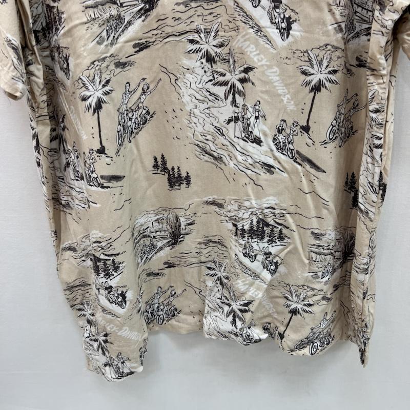 ハーレーダビッドソン Harley-Davidson シャツ、ブラウス 半袖 レーヨン アロハシャツ XL ベージュ / ベージュ / beige メンズ USED 古着 中古 50160058