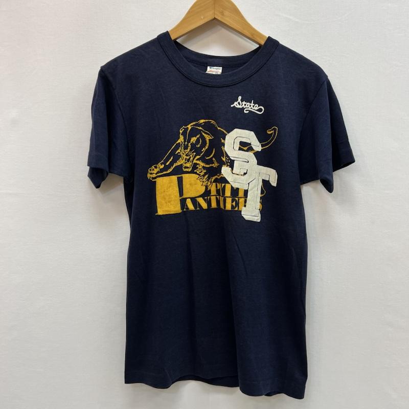 チャンピオン Champion Tシャツ 半袖 80s USA製 トリコタグ パンサー ヴィンテージ Tシャツ M 紺 / ネイビー / navy メンズ USED 古着 中古 50160067